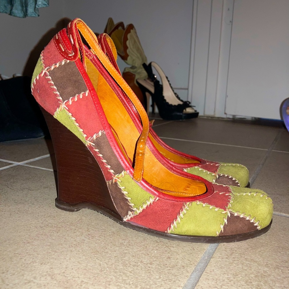 Vince Camuto Wedge Pumps Ankle Strap Womens US 7